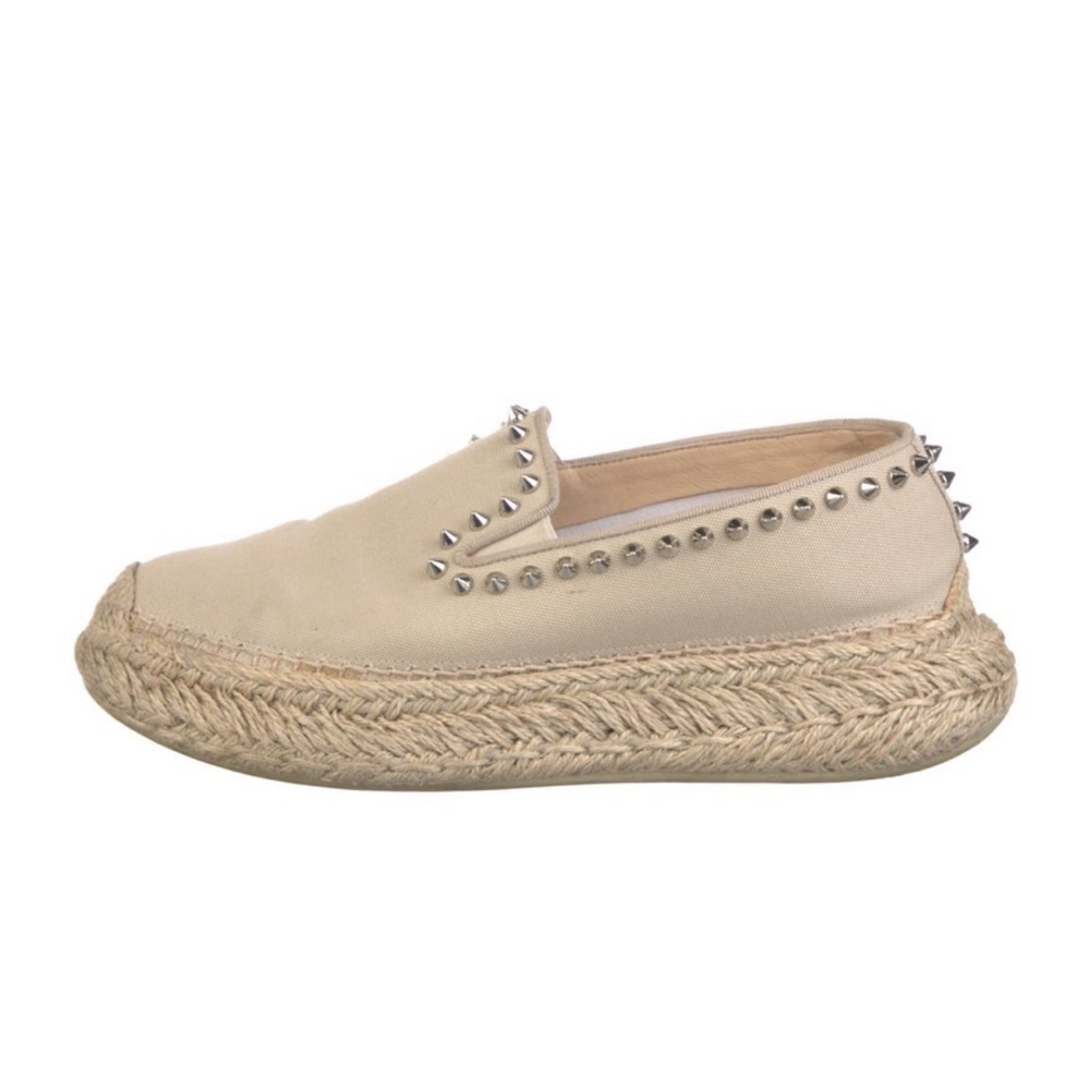 Christian Louboutin Canvas Studded Accent Espadrilles Size7 $895